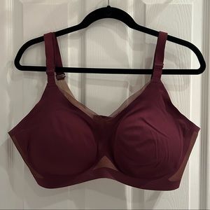 HoneyLove CrossOver Bra, Size: 1x, Color: Fig